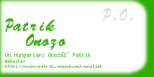 patrik onozo business card